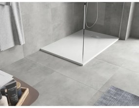 Mexen Hugo, obdĺžniková sprchová vanička SMC 120 x 70 cm, biela, oceľová krytka, 42107012-X