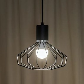 Luster na lanku SOLANO 1xE27/15W/230V čierna/lesklý chróm