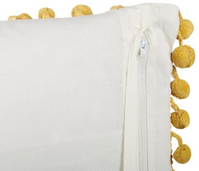 Sada 2 bavlnených vankúšov so vzorom 45 x 45 cm žltá LYCROIS Beliani