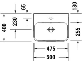 Duravit Happy D.2 Plus - Umývadlová misa brúsená, 500x400 mm, antracit matná 2360501300