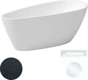 Besco Akrylátová voľne stojaca vaňa Goya A-line Glam G 160x73 (170x80) BESCO-Typ výpuste: Click-Clack s prepadom, čierna, BESCO-Rozmery: 160x73, BESC…