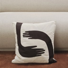 Ferm Living Bavlnená obliečka na vankúš Pose Embroidered 50 × 50 cm