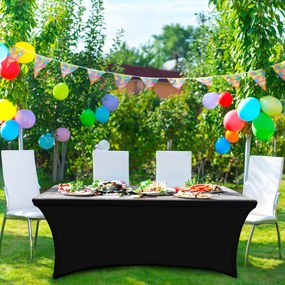 MultiGarden Viacúčelový elastický poťah na cateringový stôl 240 cm - čierna MultiGarden