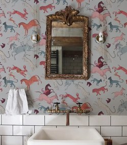 WALLCOLORS Oriental Animals Light Blue wallpaper - tapeta POVRCH: Prowall Eco