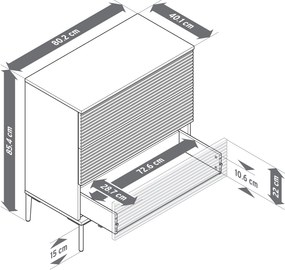 Komoda »REET« v lamelovom vzhľade