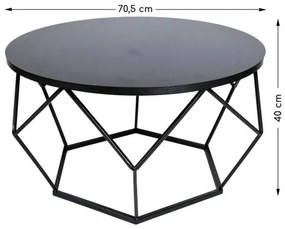 Konferenčný stolík DIAMOND 40x70 cm čierna