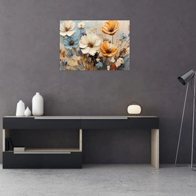 Sklenený obraz - Kytica, maľba (70x50 cm)