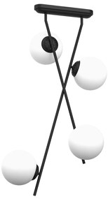 Stropné svietidlo Inter, 4x biele sklenené tienidlo, b