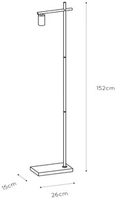 Lucide 21721/01/30 - Stojacia lampa LEANNE 1xE27/40W/230V čierna