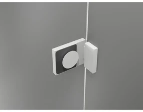 Mexen Lunar T, sklápací sprchový kút ľavý 120 x 120 cm, 8mm číre sklo, biely profil, 834T-120-120-20-00-L
