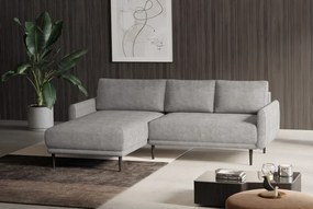 Rohová sedačka Soho, svetlo šedá strukturovaná látka, ľavý roh