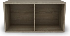Nástenný regál s 2 priehradkami Jerry, dub sonoma