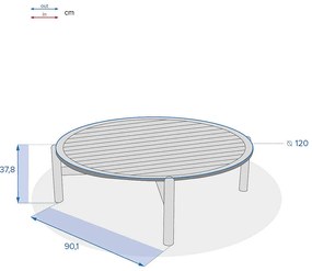 DEOKORK Záhradný stolík z akácie ZARAGOZA ø120 cm