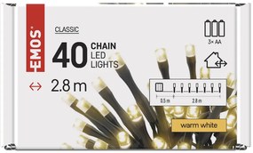 Vianočná reťaz LED 2,8 m, teplá biela