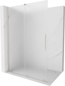 Mexen Velar, sprchová zástena s posuvnými dverami Walk-in 150 x 200 cm, 8mm sklo námraza, brúsená oceľ, 871-150-000-33-97