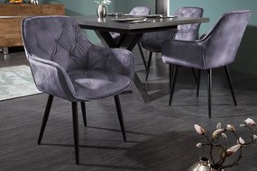 Dizajnová jedálenská stolička Garold sivý zamat