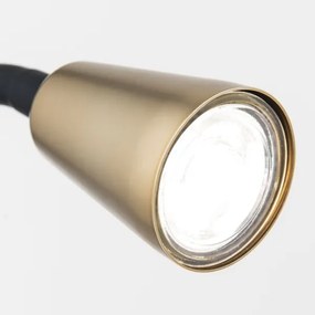 Orion - Flexibilná stolová lampa s klipom DOTTY 1xGU10/10W/230V mosadz/čierna