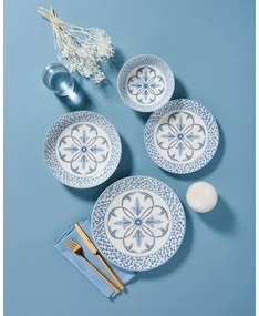 Jedálenská súprava 24 ks modrá/porcelán