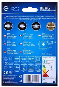 Schodiskové LED svietidlo Berg, 1x LED 0,6w, 4000k, s