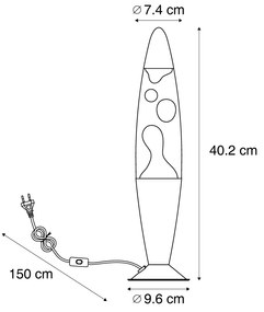Lávová lampa fialová s bielym voskom vrátane LED - Molten Lava
