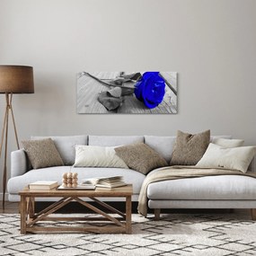 Obraz - Modrá ruža (120x50 cm)