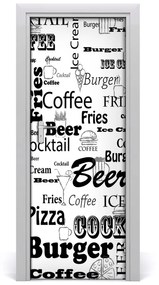 Fototapeta samolepiace dvere menu v reštaurácii 75x205 cm