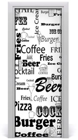 Fototapeta samolepiace dvere menu v reštaurácii 85x205 cm