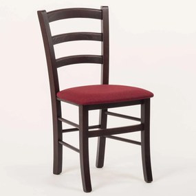 Stima stolička PAYSANE s čalúneným sedákom Vyberte odtieň ->: Wengé, Vyberte látku ->: LUX Bordo 15