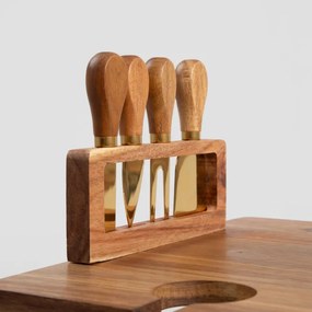 Servírovací stolík FRESCA s nožmi, hnedý 744112