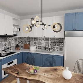 Luster na lanku SKIVA 4xE27/15W/230V čierna/béžová