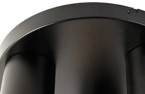 Priemyselné stropné svietidlo čierne so zlatým okrúhlym 3-svetlom - Raspi