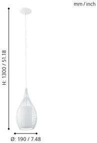 Eglo 92251 - Luster RAZONI 1xE27/60W/230V