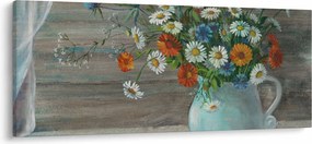 Obraz - Lúčne kvety, olejomaľba (120x50 cm)