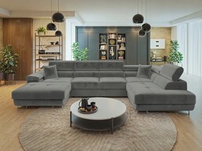 Rohová sedačka U Terazuro Bis (sivá) (s úl. priestorom) (p)