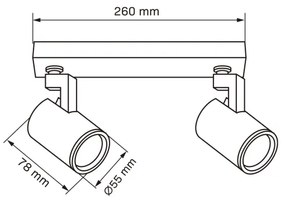 Bodové svietidlo LYNX 2xGU10/10W/230V čierna