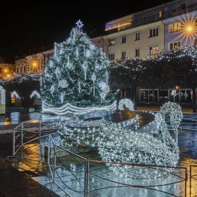DECOLED Svetelná reťaz LED 20 m, ľadovo biela, 120 diód, IP67, čierny kábel