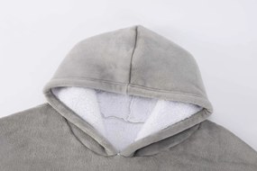 Deka s rukávmi HOODIE sivá