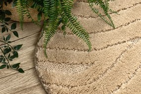 Kúpeľňový koberček SUPREME WAVES vlny, béžový kruh