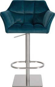 Barová stolička Damaso E - zamat, nerez rám - Zelená