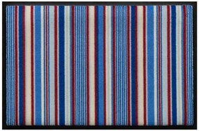 Pruhovaná premium rohožka - tenké pruhy-modrá (Vyberte veľkosť: 75*50 cm)
