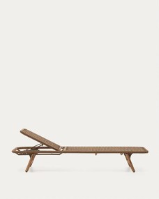 Hnedé drevené/kovové záhradné ležadlo Dandara – Kave Home