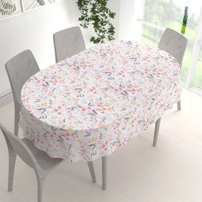 Biante Dekoračný oválny obrus Leona LN-126 Červené a žlté lístky 100x140 cm