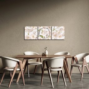 Obraz - Bloom with grace N⁰1 (s hodinami) (90x30 cm)