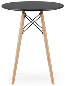 Jedálenský stôl 60 cm čierny/ hnedé nohy