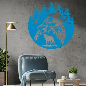 Veselá Stena Samolepka Vlci Farba: modrá, Veľkosť: 100 x 101 cm