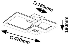 Rabalux 71386 - LED Stropné svietidlo AMILIA LED/22W/230V 3000/4000/6500K čierna