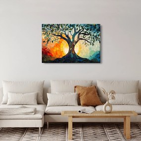 Obraz – Mozaika – slnko a strom I. (90x60 cm)