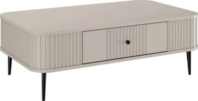 Kávový stolík Vesper 103x60 cm so zásuvkou - kasmír / čierne nohy