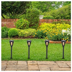 Exteriérové solárne svietidlo Flame, 1x čierne plastové tienidlo