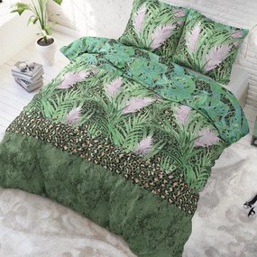 DomTextilu Moderné posteľné obliečky s tropickým motívom 200 x 220 cm  Zelená 25980